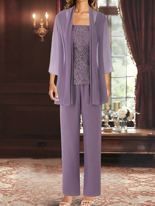 the Wedding of Elegant Simple Pantsuit Mother Bride Dress Guest FashionChic