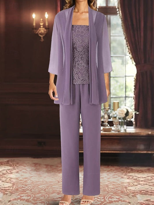 the Wedding of Elegant Simple Pantsuit Mother Bride Dress Guest FashionChic