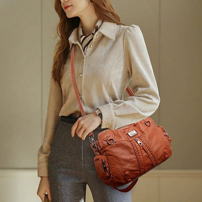 Boston Leather Handbag Shoulder Bag Women's Hobo PU FashionChic