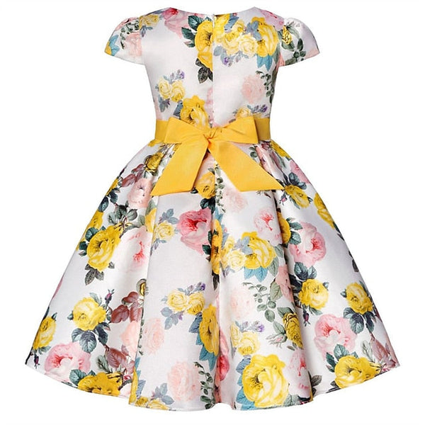 Kids Flower Dress Short Party Sleeve Floral Girls' FashionChic