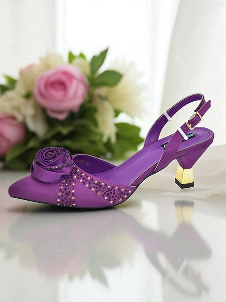 Set Women's Slingback Clutch - and Matching Gold Heels FashionChic