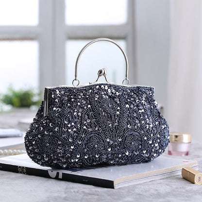 Vintage Evening Clutch Beaded Purse White Women's – FashionChic