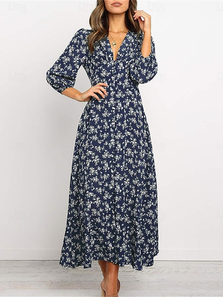 Women's Chiffon Dress Swing Dress Formal Dress Floral Print