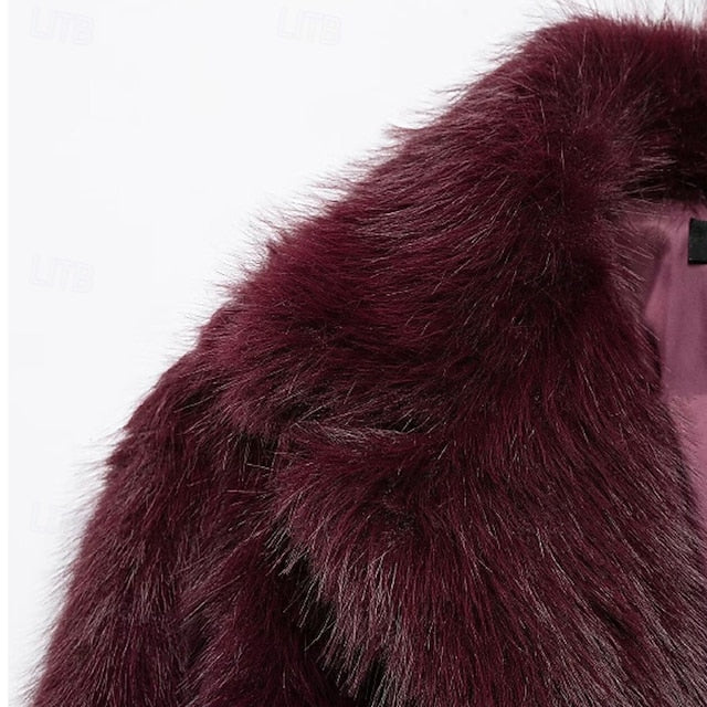Comfortable Warm Women's Fur Pocket Coat Faux Furs FashionChic