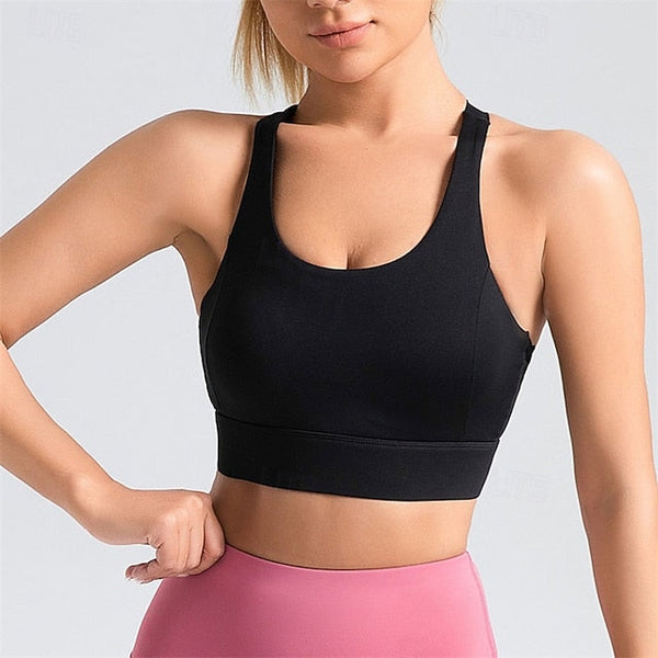 Sports Bra Hollow Mesh Back Sports Bra Fitness Yoga Vest FashionChic