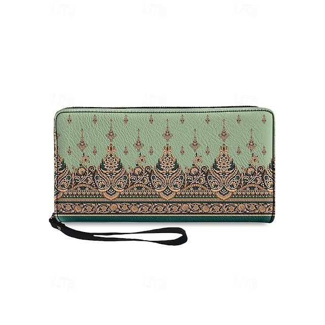 Wristlet – Floral Printed Bohemian Wallet Vintage Leather FashionChic