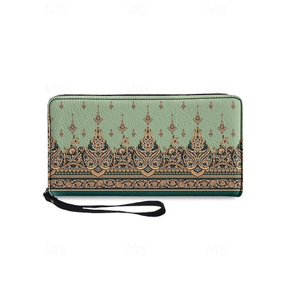 Wristlet – Floral Printed Bohemian Wallet Vintage Leather FashionChic