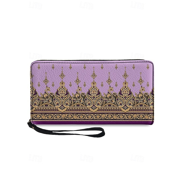 Wristlet – Floral Printed Bohemian Wallet Vintage Leather FashionChic