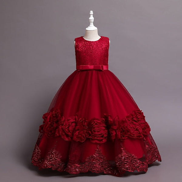 Party Floral Plain Girls' Kids Line Dress A Little FashionChic