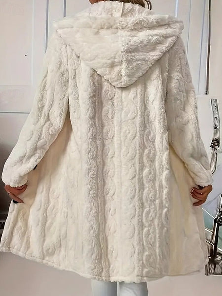 Warm Casual Faux Women's Coat Fur Buttons Comfortable FashionChic