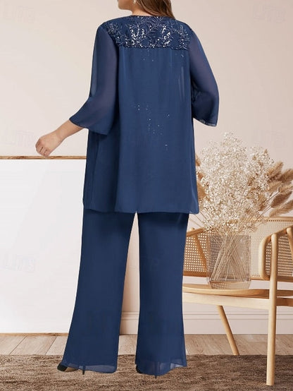 Elegant Mother Piece Pantsuit of Guest Wedding 3 Dress the Bride FashionChic
