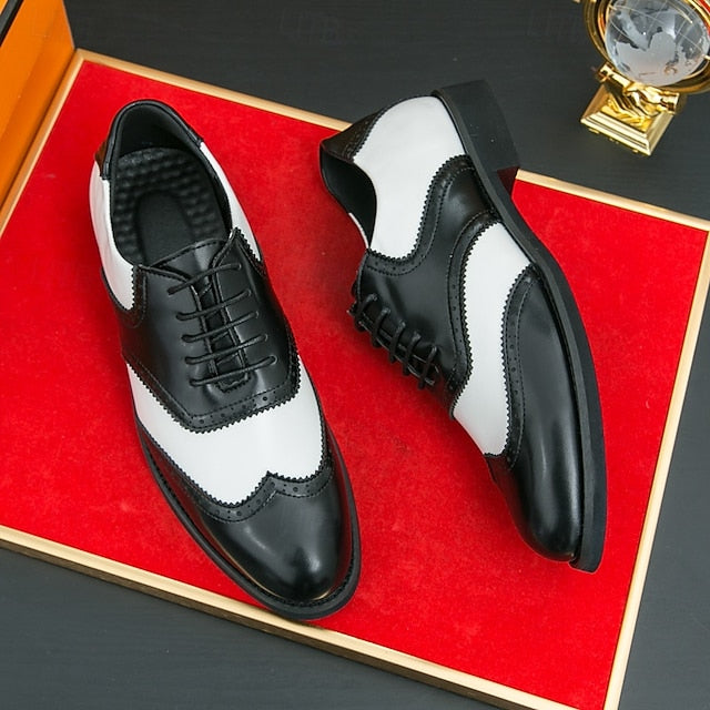 White Brogue and Shoes Oxford in Wingtip Men's Two-Tone FashionChic