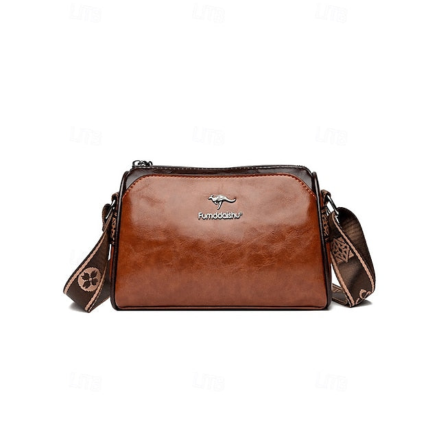 Crossbody Vintage Shoulder Bag – Women's Faux Leather FashionChic