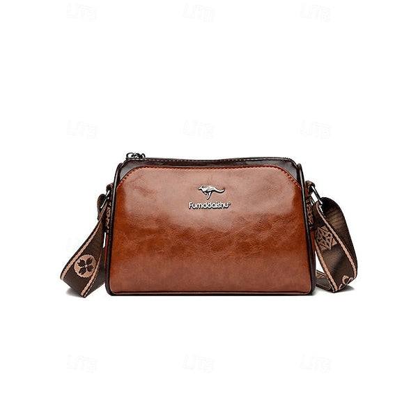 Crossbody Vintage Shoulder Bag – Women's Faux Leather FashionChic