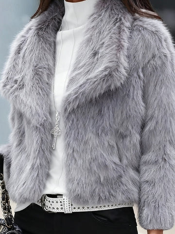 Warm Furs Coat Buttons Women's Comfortable Faux Fur FashionChic