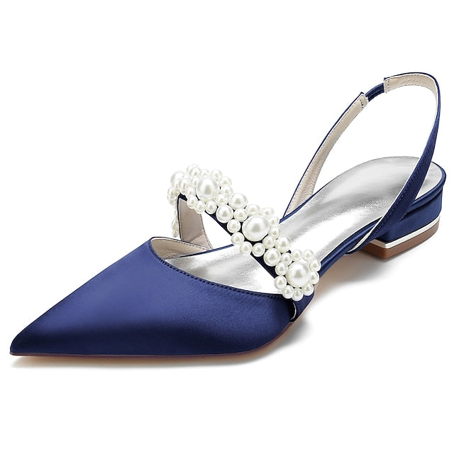 Dress Pearl White Elegant Satin with Women's Shoes FashionChic