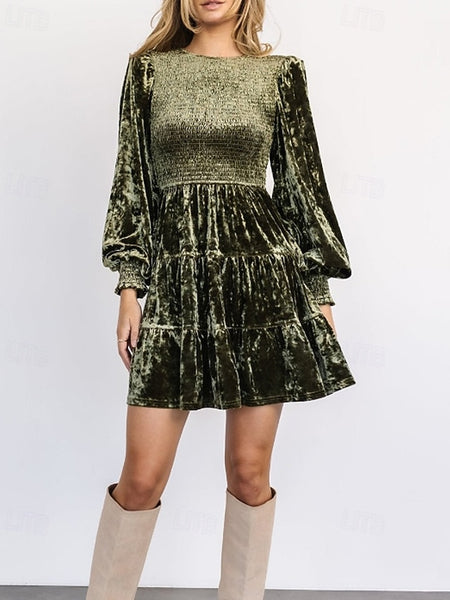 Women's Mini Dress Christmas Dress Velvet Dress Cocktail