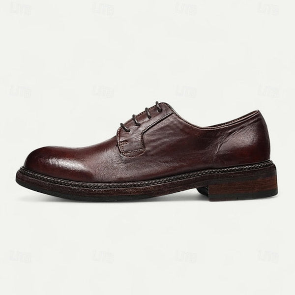 Shoes Welt Derby with Goodyear Leather Tan and Men's Clean FashionChic