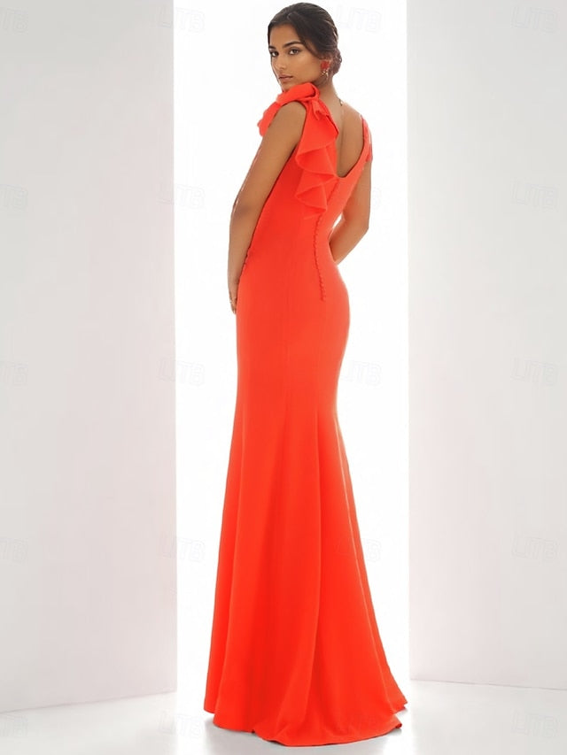 Evening Column Wedding Guest Elegant Gown / Dress Sheath Formal FashionChic