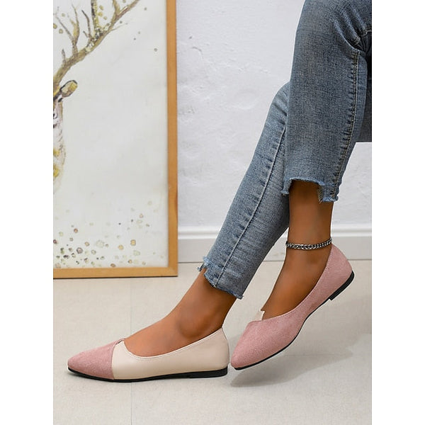 – Elegant Two-Tone Toe Flats Slip-On Women's Pointed FashionChic
