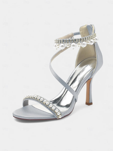 Party Satin Heels – Pointed-Toe Pink Chic Strap Ankle FashionChic