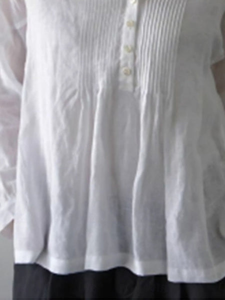 Women's Shirt 100% Cotton Plain Basic Modern Long Sleeve FashionChic