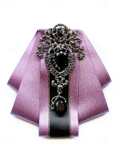 Elegant Men's Christmas Satin Bow Tie - Diamond-Accent FashionChic