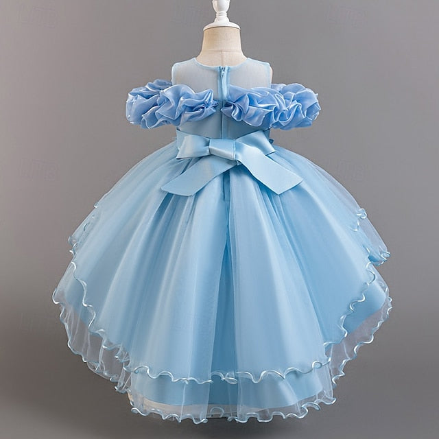 Floral Party Girls' Dress Flower Kids Wedding Short Sleeve FashionChic