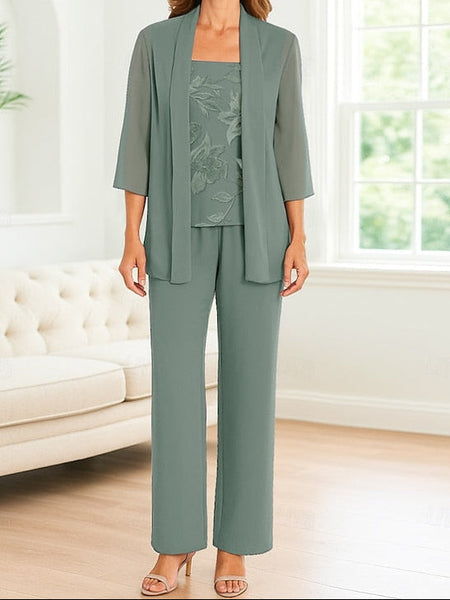 Mother Pantsuit 3 Elegant the of Simple Piece Bride Dress FashionChic