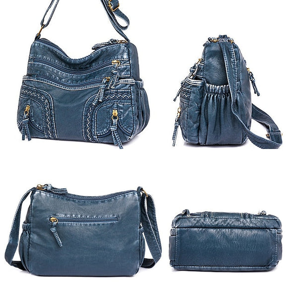 Leather Women's Faux Shoulder Brown Vintage Bag – Boho FashionChic