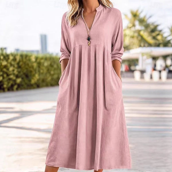 Women's Midi Dress A Line Dress Vacation Casual Loose Fit