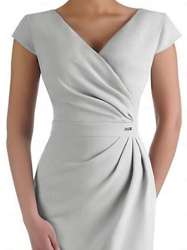 of the Guest Bride Mother Neck Elegant Dress Sheath V Wedding FashionChic