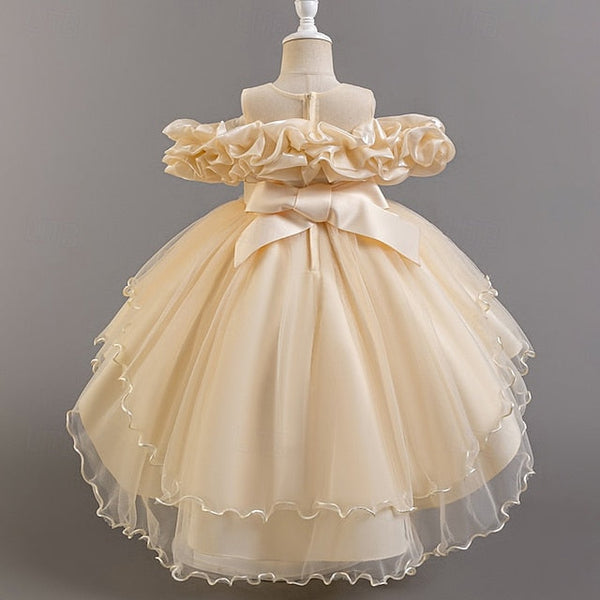 Floral Party Girls' Dress Flower Kids Wedding Short Sleeve FashionChic