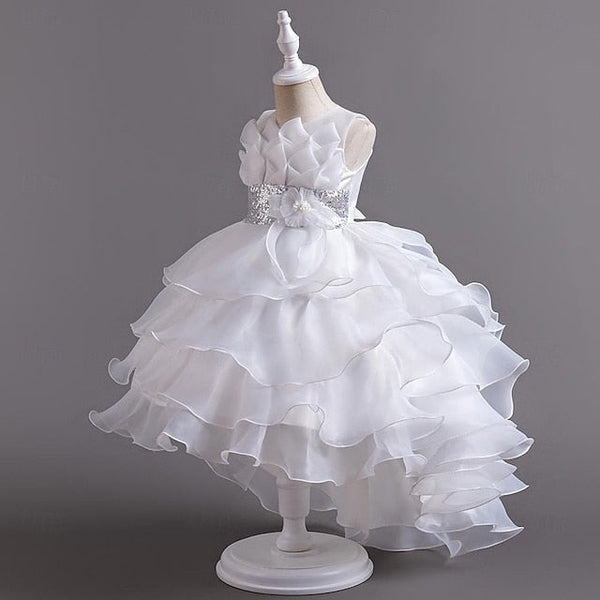 Color Dress Solid Party Sequin Kids Flower Girls' FashionChic