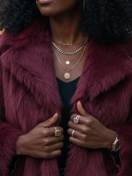 Faux Warm Comfortable Coat Leathers Furs Fur Women's FashionChic