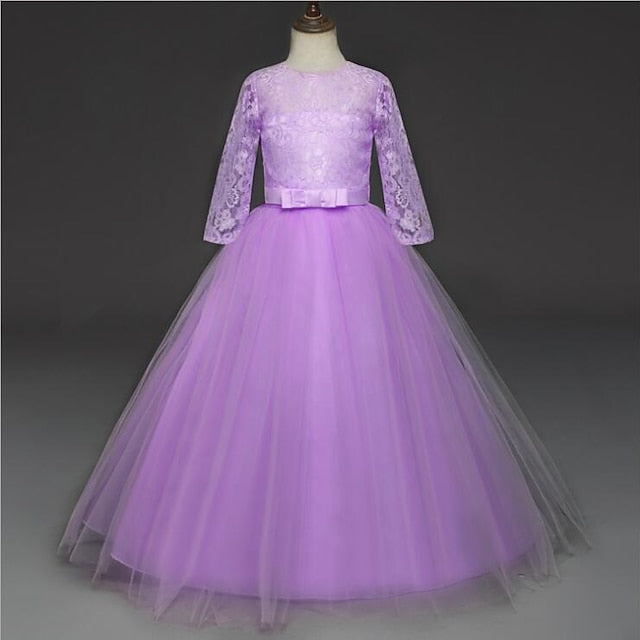 Dress Kids Flower Lace Years 3-13 Girl Princess Prom FashionChic