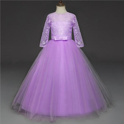 Dress Kids Flower Lace Years 3-13 Girl Princess Prom FashionChic
