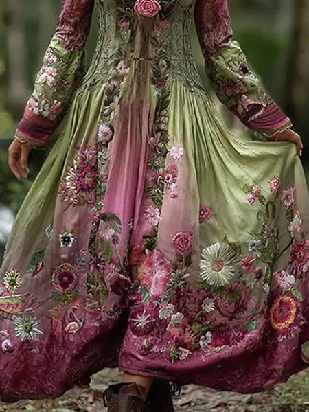 Women's Maxi Dress A Line Dress Fit And Flare Dress Vintage FashionChic