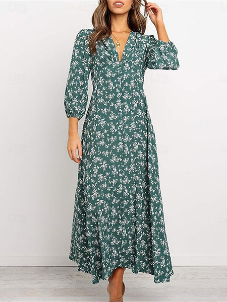 Women's Chiffon Dress Swing Dress Formal Dress Floral Print