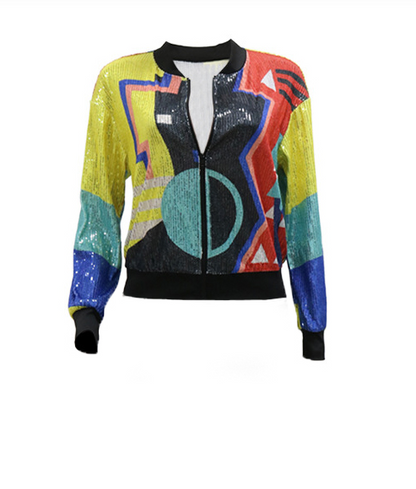 AI Sequined Patchwork Jacket Furdela