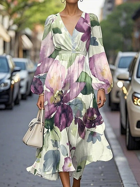 Women's Midi Dress Casual Dress Print Dress Elegant Fashion FashionChic