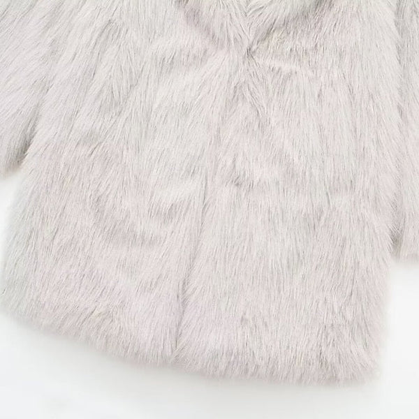 Comfortable Warm Women's Fur Pocket Coat Faux Furs FashionChic