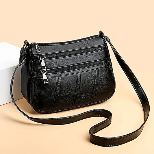 Faux Crossbody Black Bag Stylish Leather – Women's FashionChic