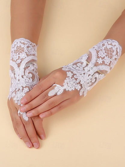 Gloves Vintage White Lace Bridal Elegant – Wedding Fingerless FashionChic