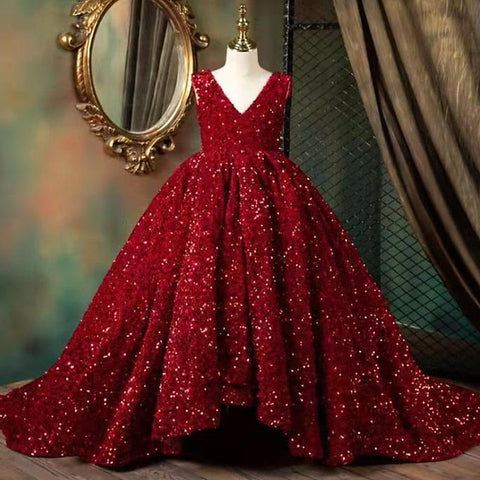 Dress Colored Girls' Girl Sleeveless Solid Flower 3D FashionChic