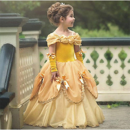 Princess Flower Girl's Gloves with Off Dress Belle FashionChic