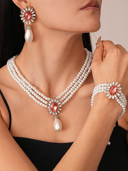 Earrings Set Women's Pearl Jewelry with FashionChic