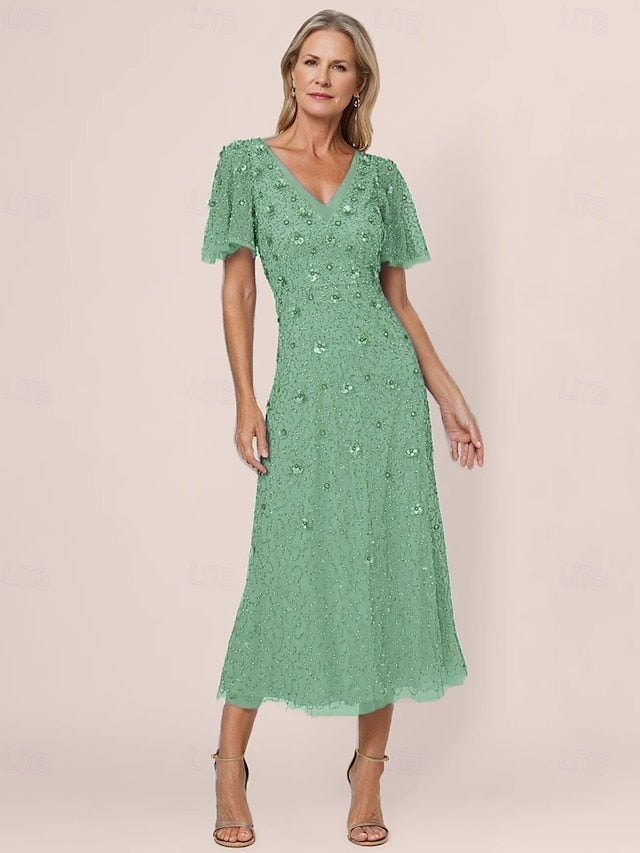 Bride A-Line of Dress Elegant the Wedding Beaded Vintage Mother FashionChic