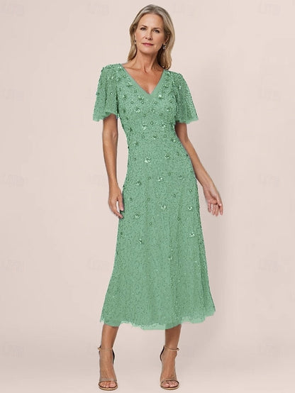 Bride A-Line of Dress Elegant the Wedding Beaded Vintage Mother FashionChic