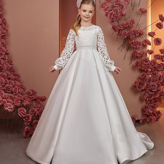 Flower Girls' First Girl Solid Kids Dress Communion FashionChic